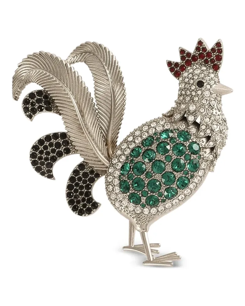 Dolce & Gabbana Brosche mit Hahn - Silber Silber
