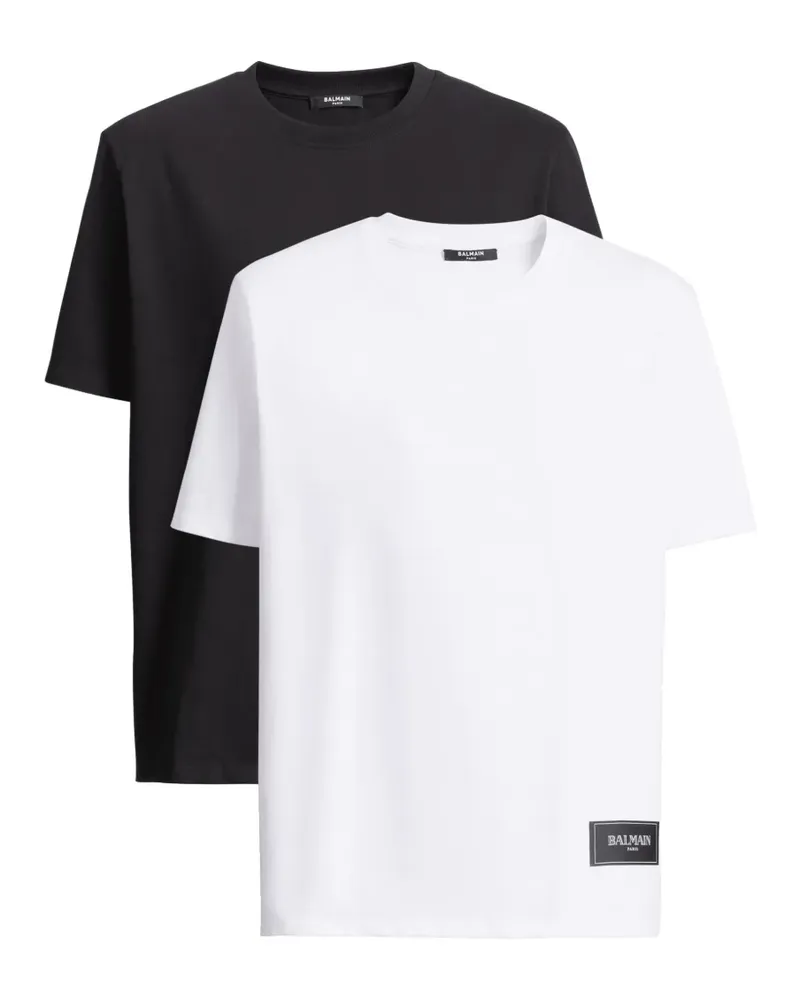 Balmain logo-patch T-shirts (set of two) - Schwarz Schwarz