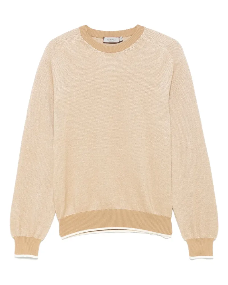 Canali Pullover aus Baumwolle - Nude Nude