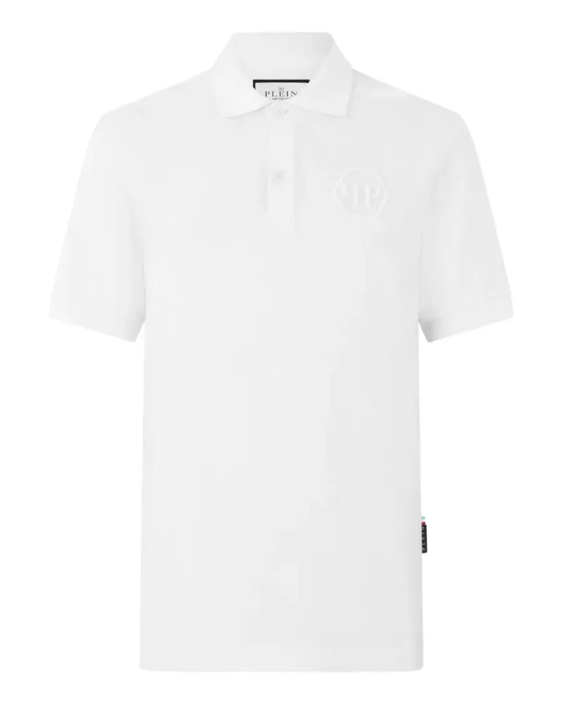 Philipp Plein Poloshirt mit Hexagon-Stickerei - Weiß Weiß