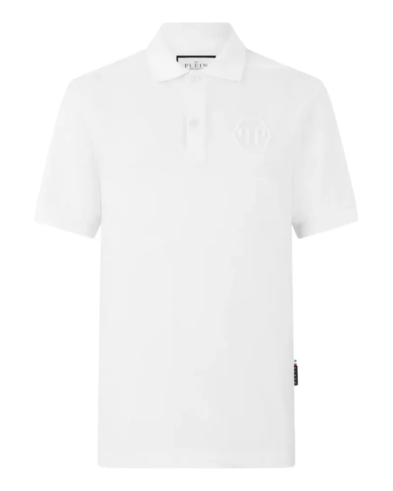 Philipp Plein Poloshirt mit Hexagon-Stickerei - Weiß Weiß