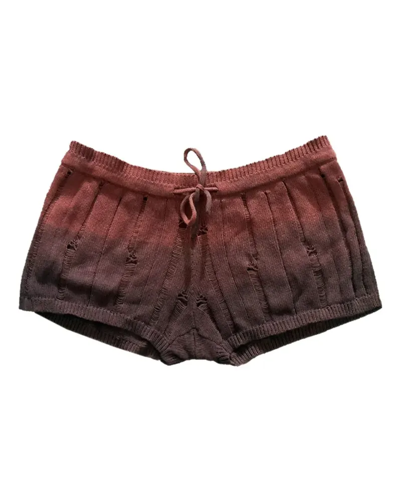 Leslie Amon distressed ombré-effect mini shorts - Braun Braun