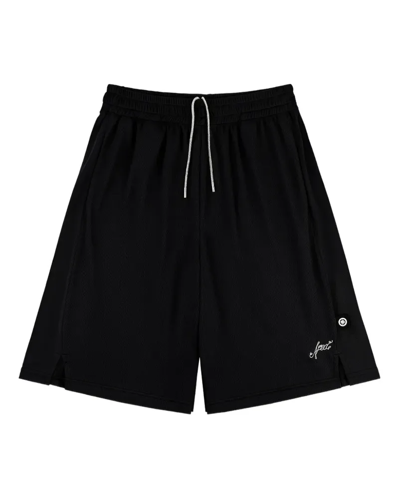 Area logo-embroidered knee-length shorts - Schwarz Schwarz