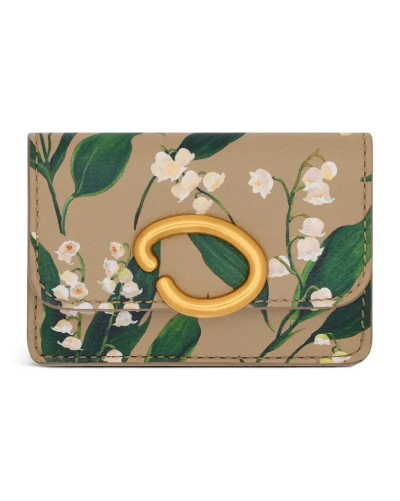 Oscar de la Renta Kartenetui mit Lily of the Valley-Print - Nude Nude