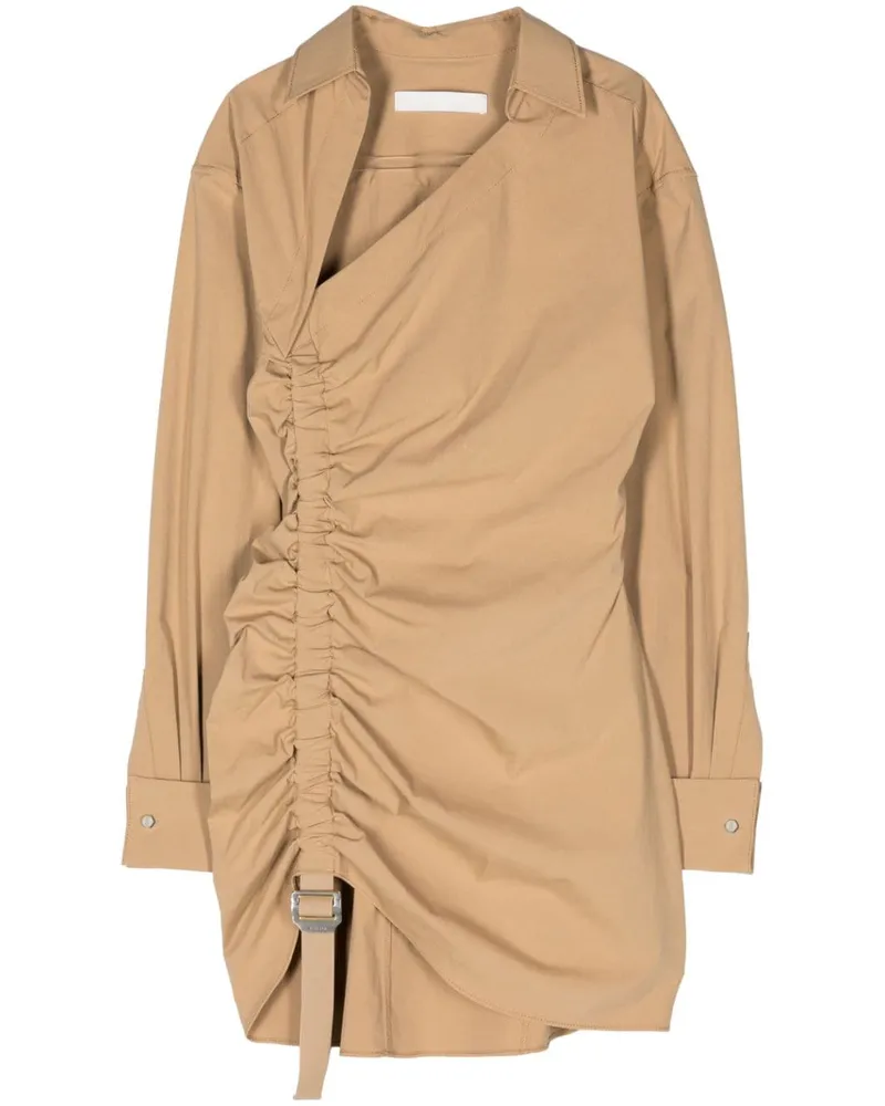Dion Lee Asymmetrisches Minikleid mit Raffung - Braun Braun