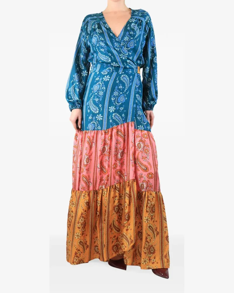 Hannah Artwear paisley-print wrap maxi dress - Blau Blau