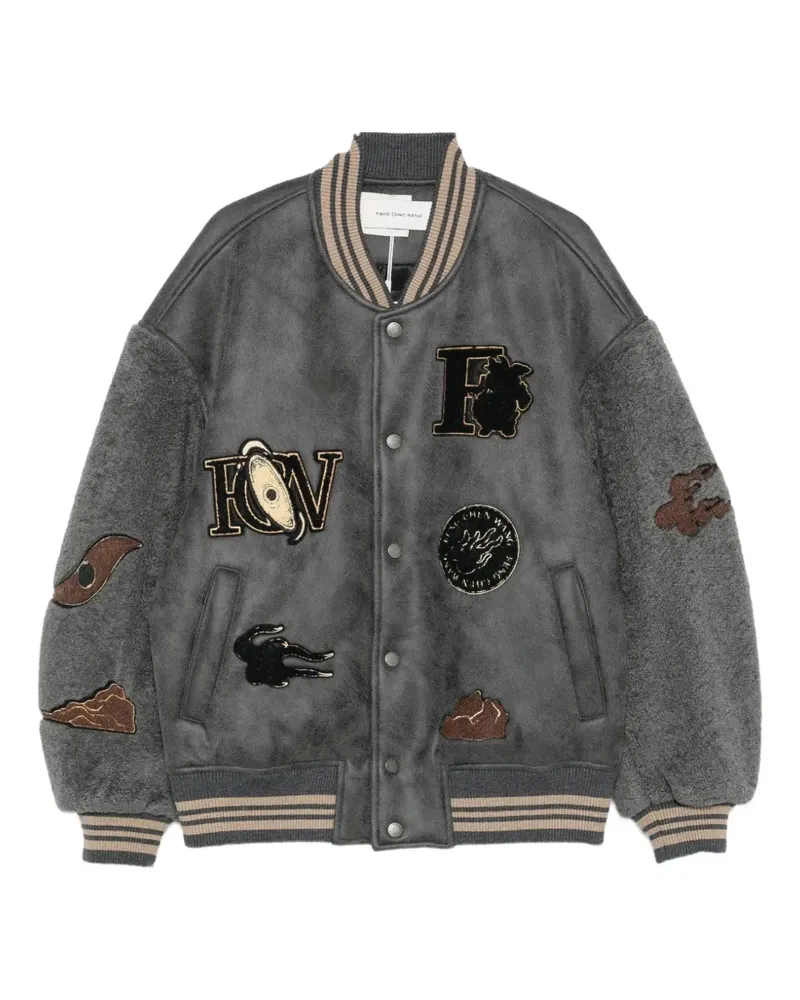 Feng Chen Wang Bomberjacke mit Patch-Detail - Grau Grau