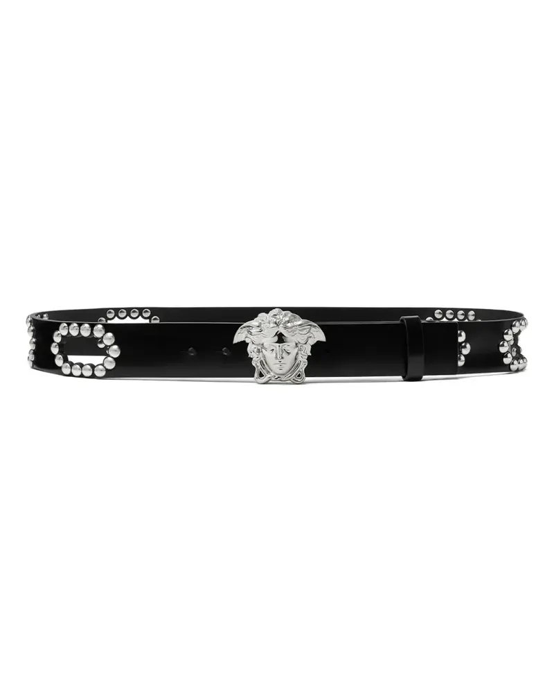 Versace La Medusa Gürtel mit Nieten - Schwarz Schwarz