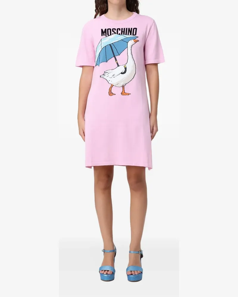 Moschino Midikleid mit Logo-Detail - Rosa Rosa