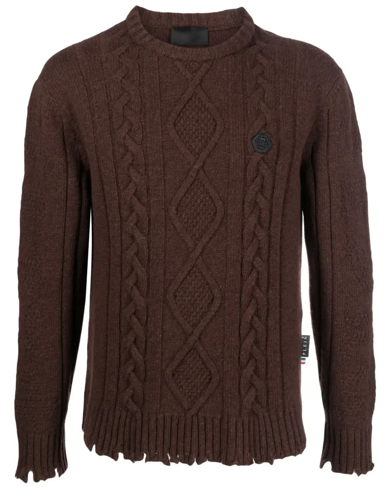 Philipp Plein Pullover im Distressed-Look - Braun Braun