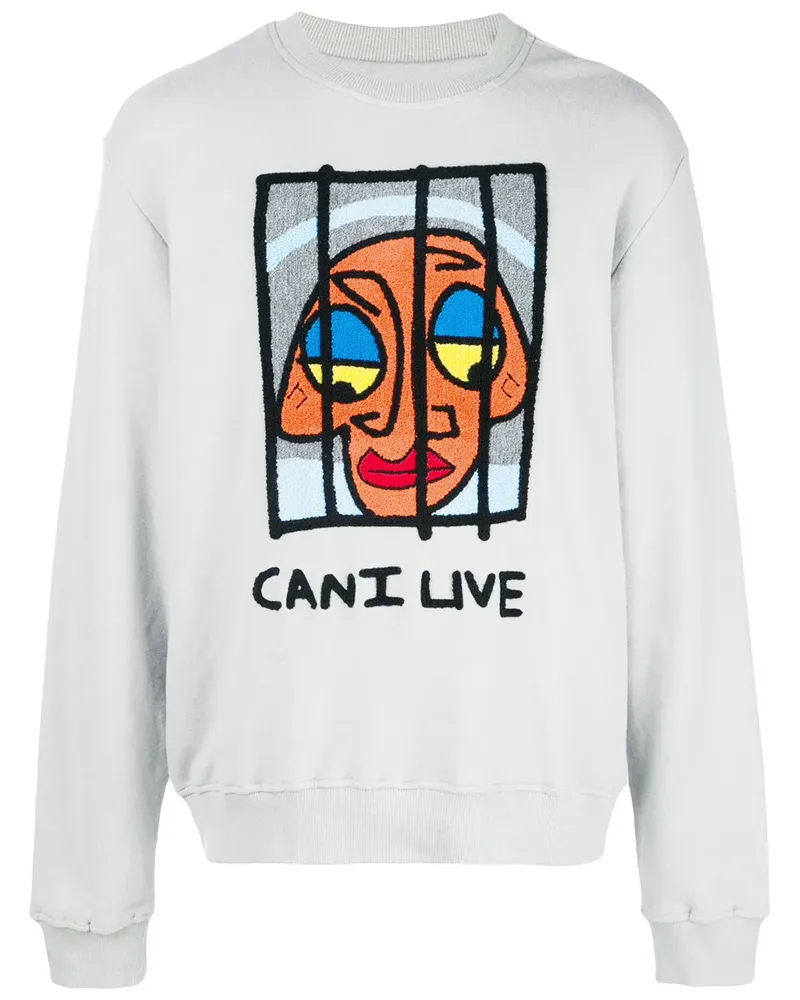 Haculla Sweatshirt mit "Can I Live"-Print - Grau Grau