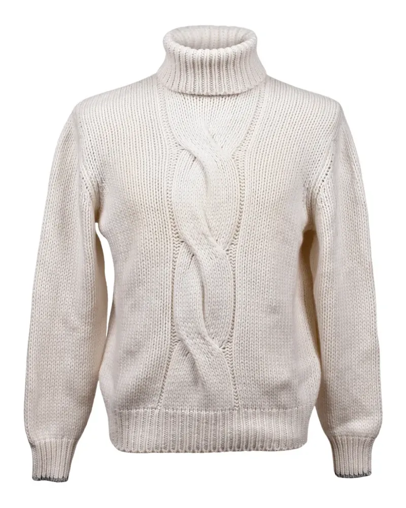 Brunello Cucinelli cable-knit turtleneck sweater - Nude Nude