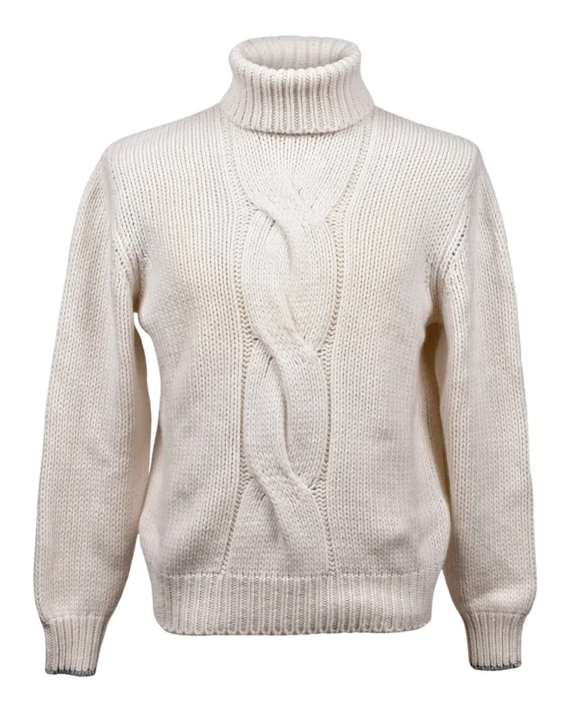 Brunello Cucinelli cable-knit turtleneck sweater - Nude Nude