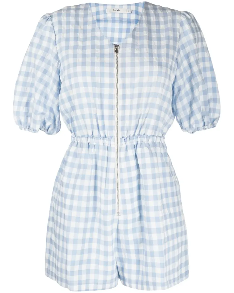 b+ab Karierter Playsuit - Blau Blau