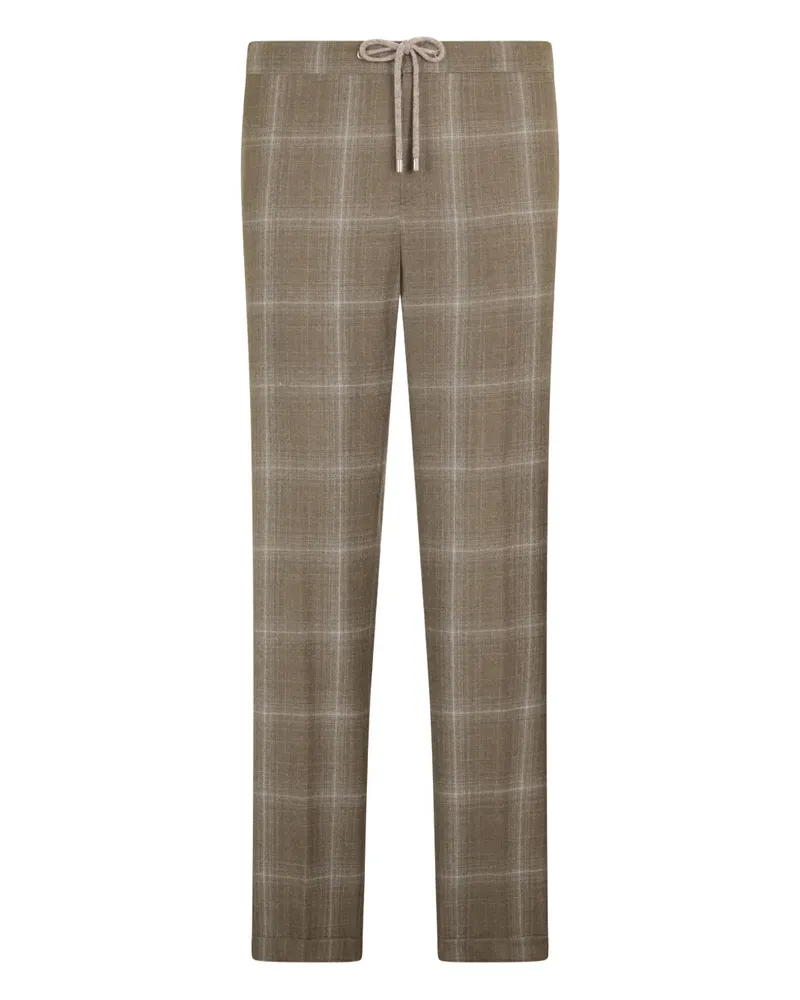 Malo drawstring checked trousers - Braun Braun