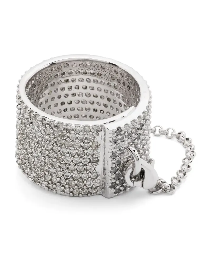 Eddie Borgo Pavé Safety Chain Ring - Silber Silber