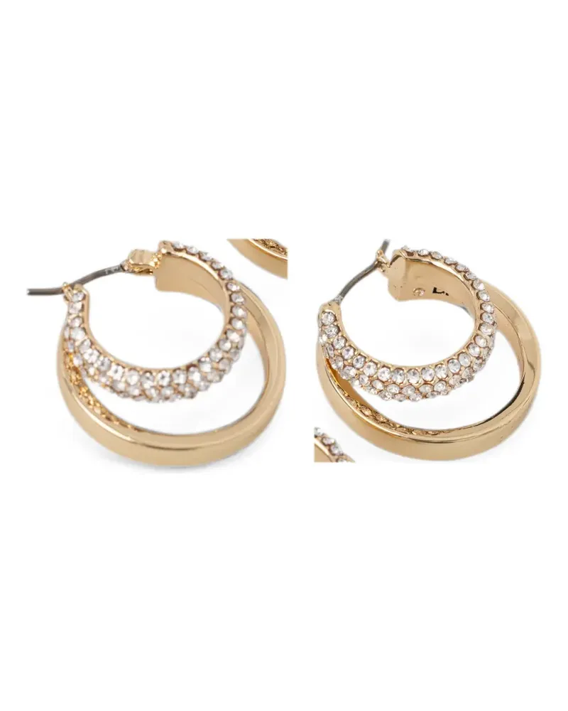 DKNY crystal-embellished double-hoop earrings - Gold Gold