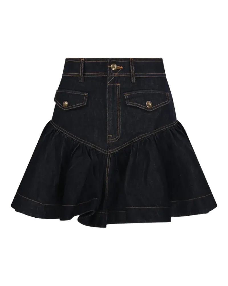 Zimmermann Jeans-Minirock mit Volant-Saum - Blau Blau