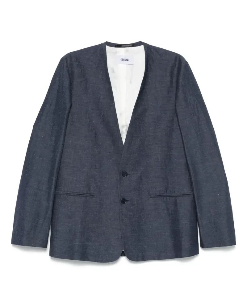 Mauro Grifoni Sakko aus Chambray - Blau Blau