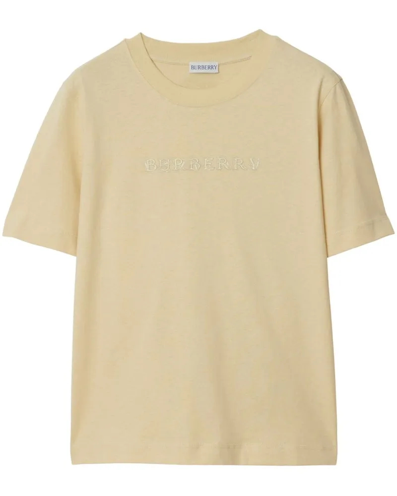 Burberry T-Shirt mit Logo-Stickerei - Nude Nude