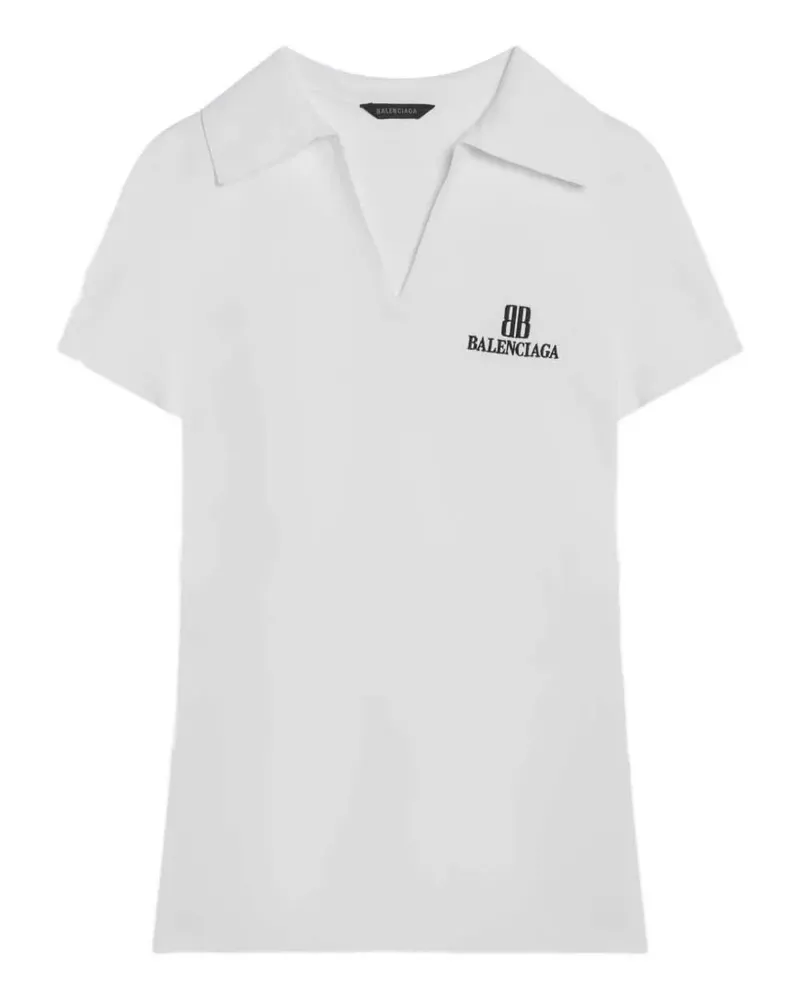 Balenciaga T-Shirt mit V-Ausschnitt - Weiß Weiß