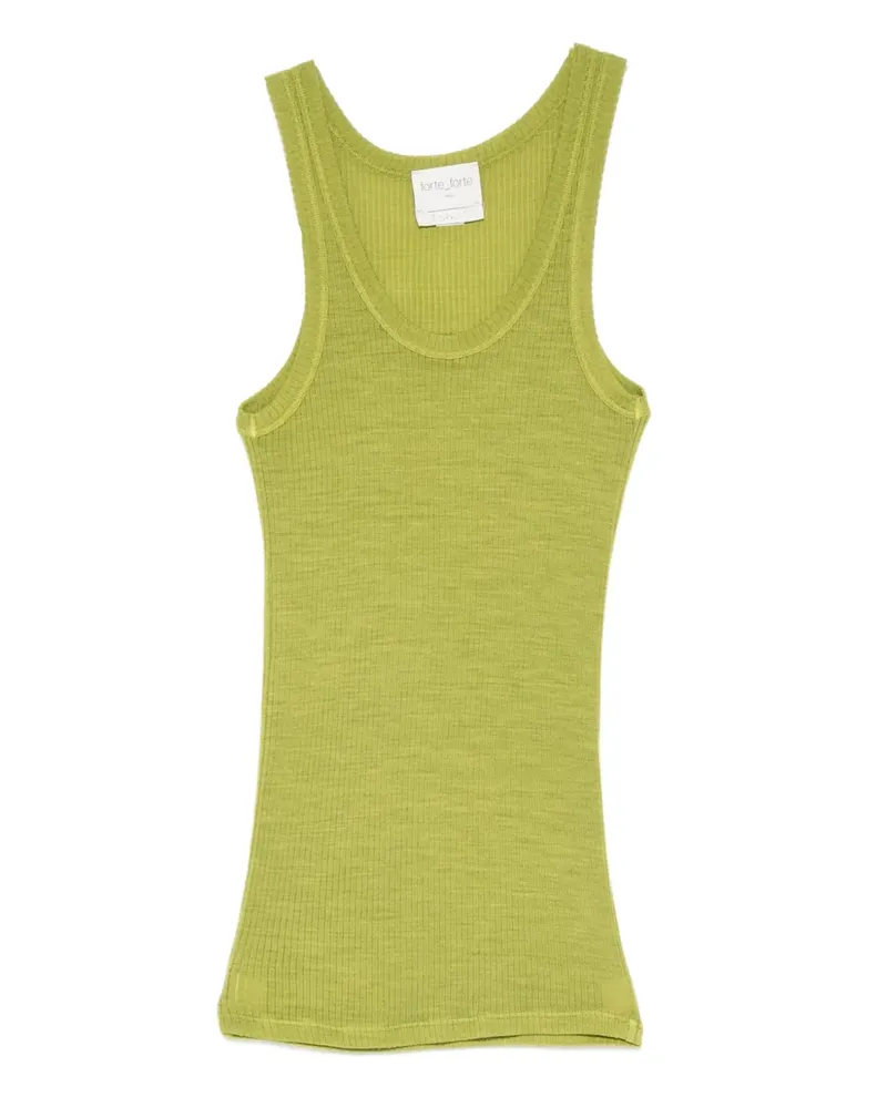 forte_forte Geripptes Top - Grün Grün