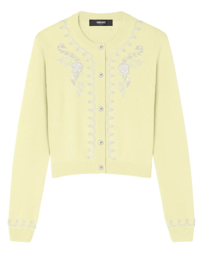 Versace Cardigan mit Perlenverzierung - Gelb Gelb