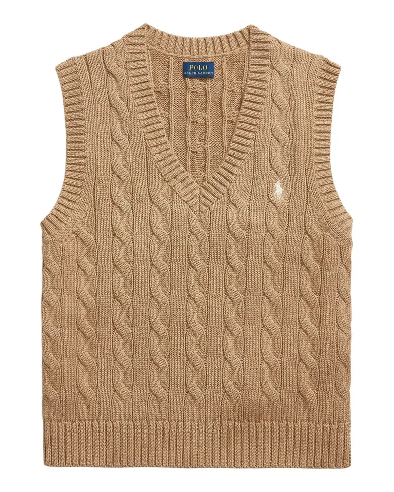 Ralph Lauren cable-knit V-neck vest - Nude Nude