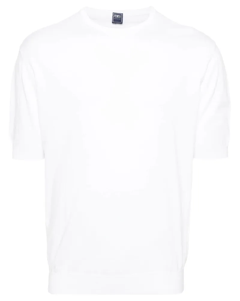 Fedeli Fein gestricktes T-Shirt - Weiß Weiß