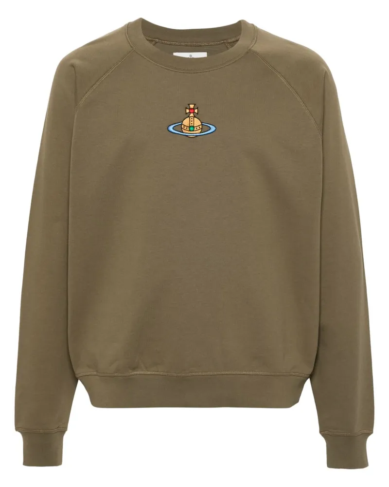 Vivienne Westwood Sweatshirt mit Orb-Logostickerei Green