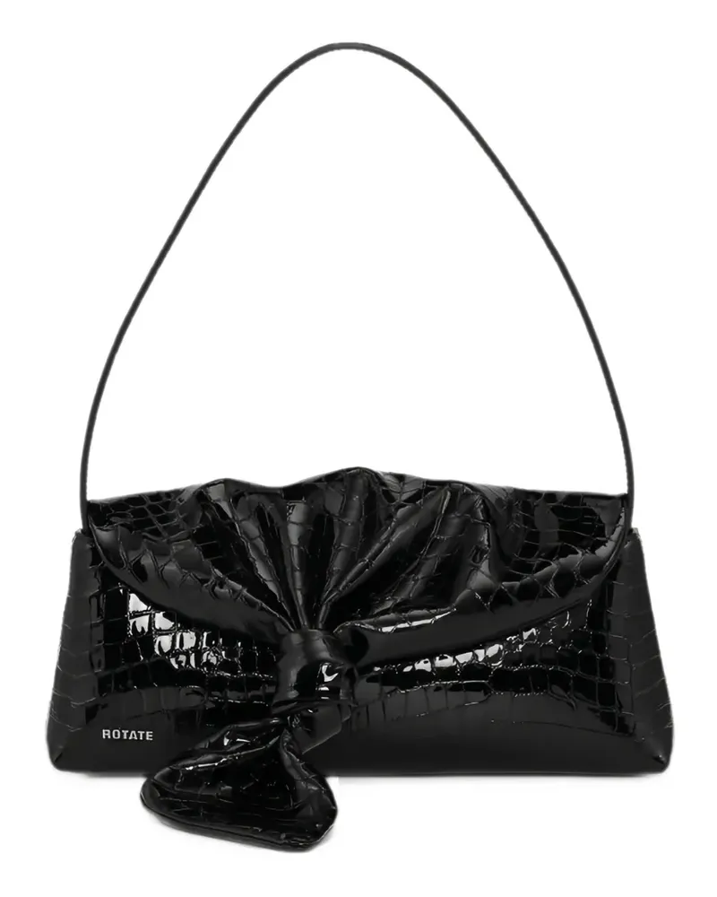 ROTATE Birger Christensen The Drape Bag Croco Schultertasche - Schwarz Schwarz