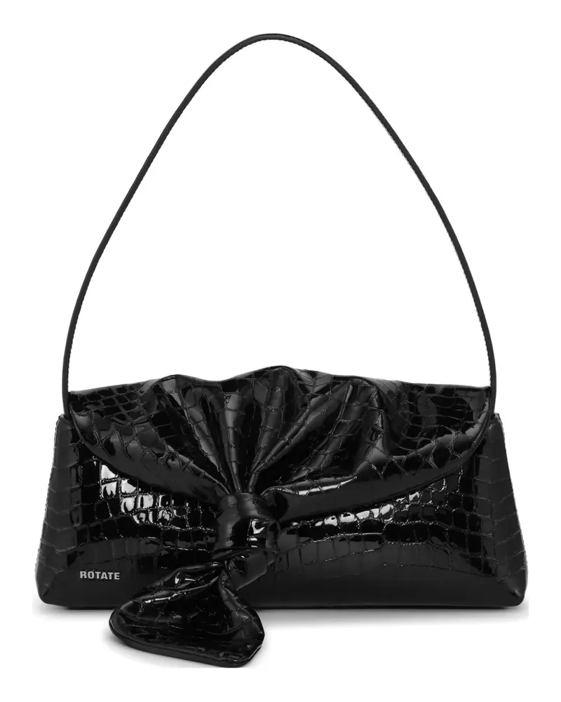 ROTATE Birger Christensen The Drape Bag Croco Schultertasche - Schwarz Schwarz