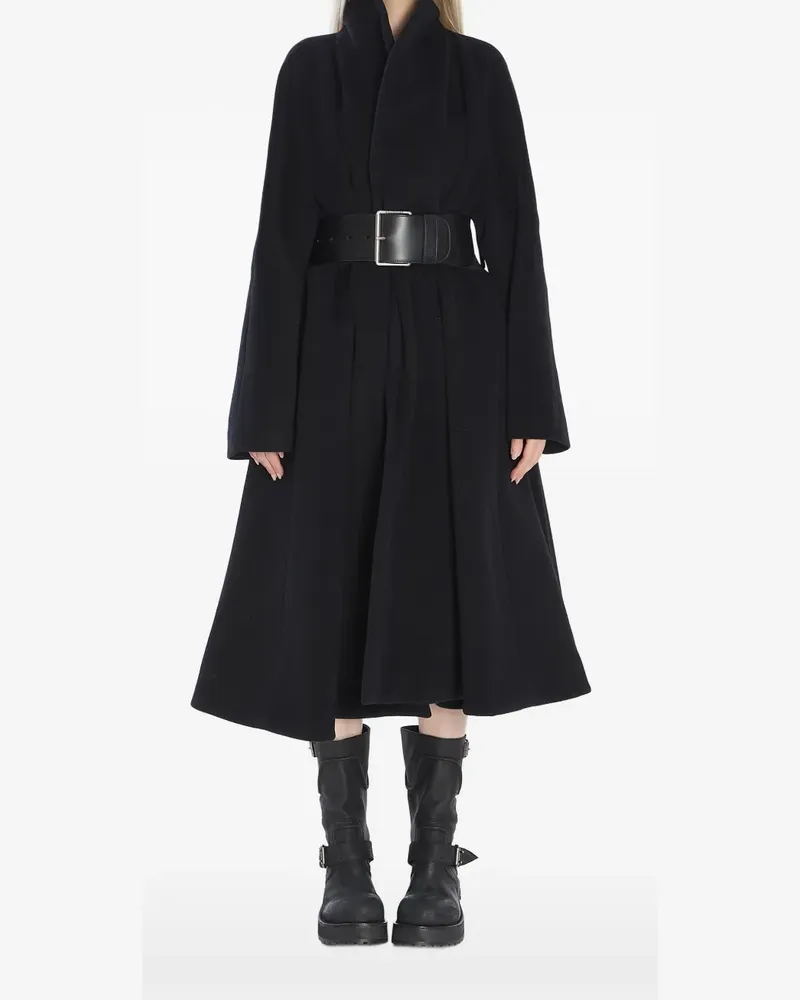 Balenciaga leather-belt wrap coat - Schwarz Schwarz