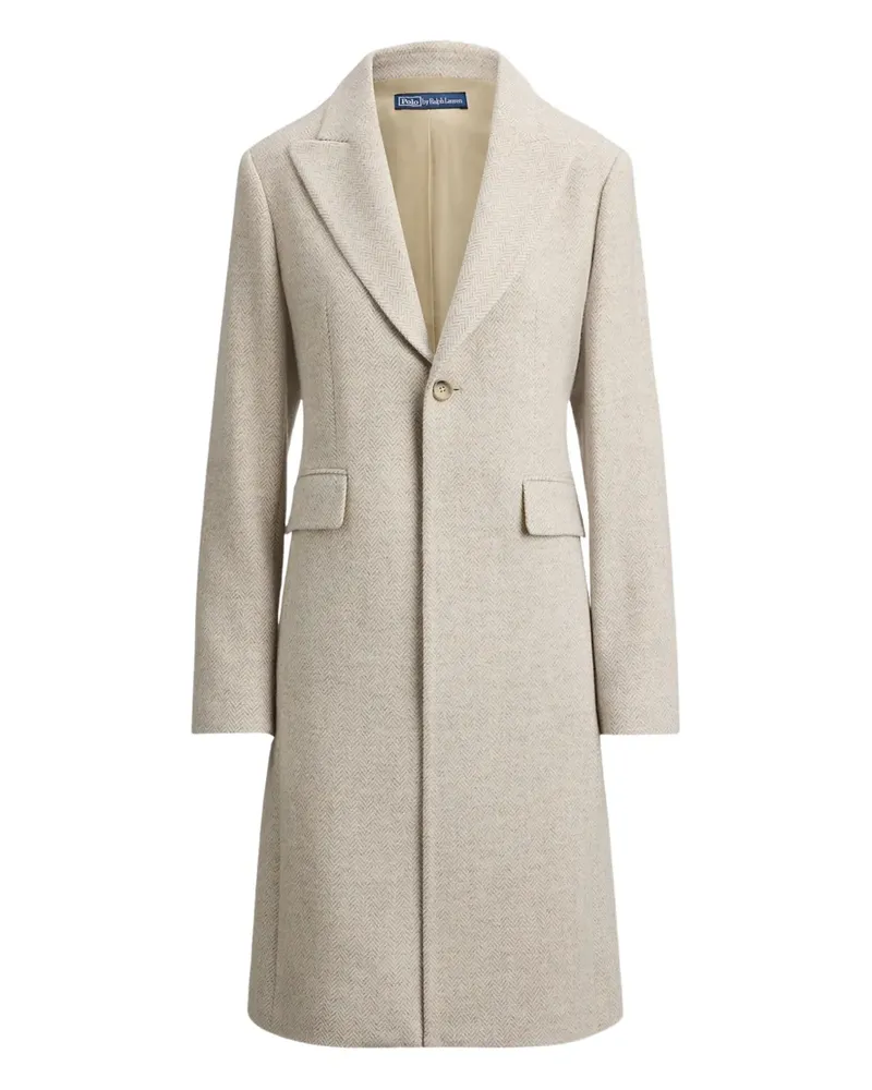 Ralph Lauren button-fastening V-neck wool coat - Nude Nude