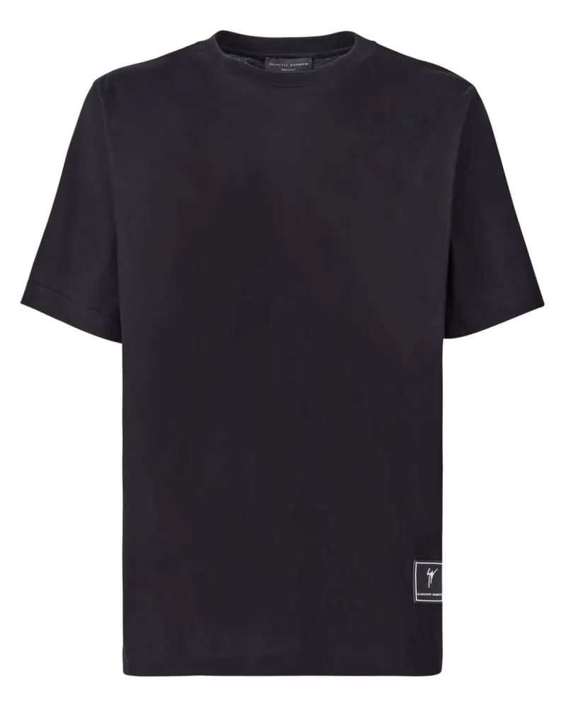 Giuseppe Zanotti T-Shirt mit Logo-Patch - Schwarz Schwarz