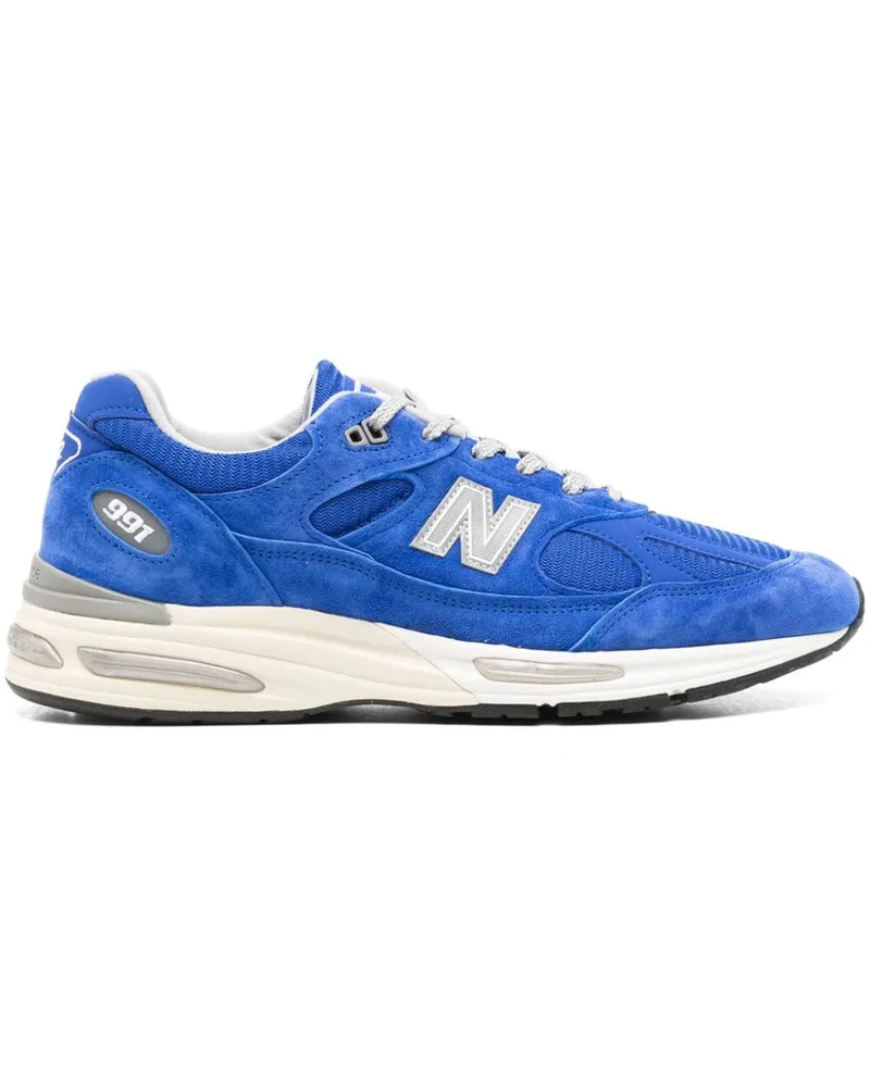 New Balance MADE in UK 991v2 Sneakers mit Logo-Patch Blau