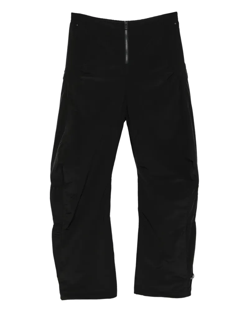 LOW CLASSIC Wattierte Shirring Hose - Schwarz Schwarz