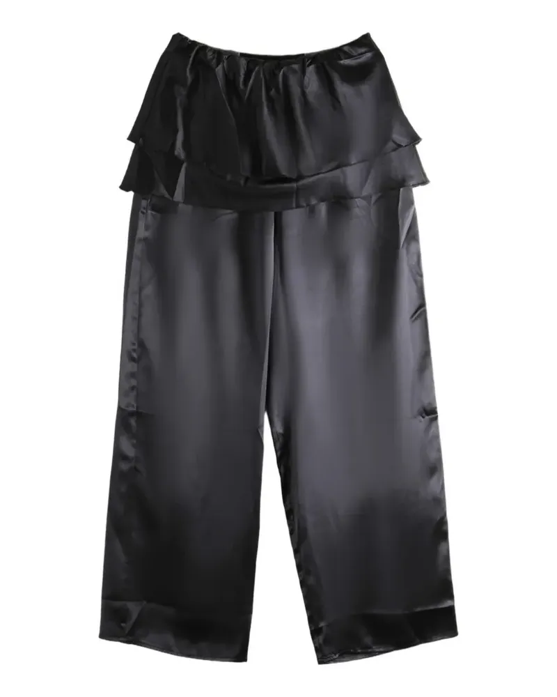 Baserange Kin silk trousers - Schwarz Schwarz