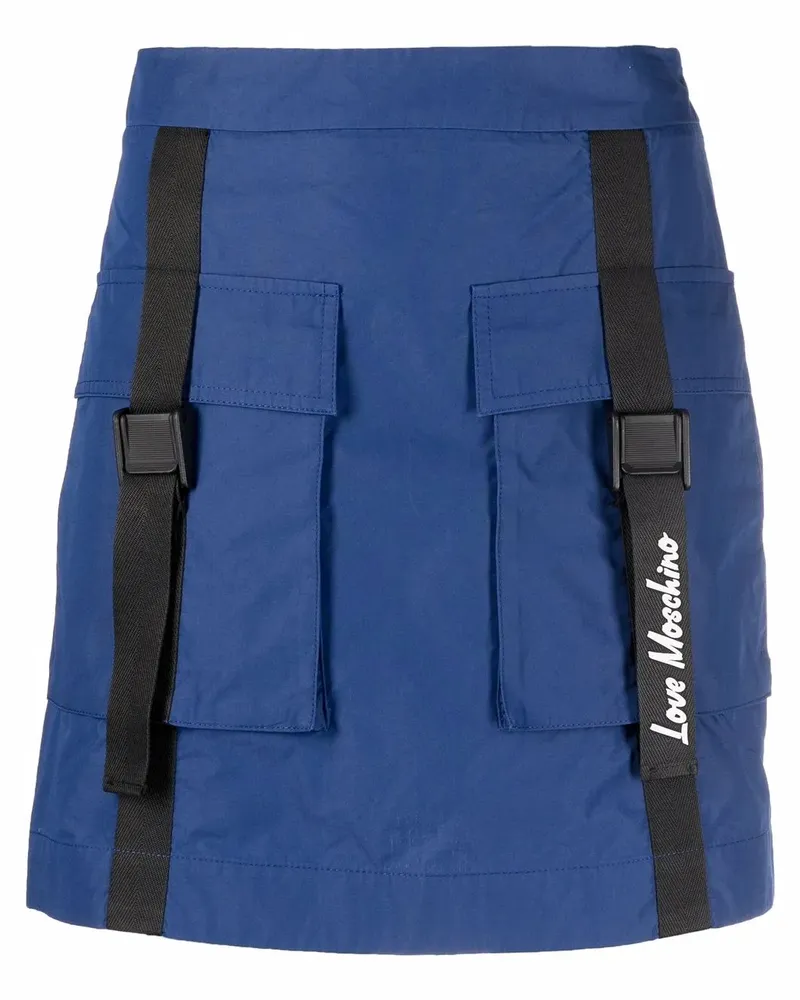 Moschino Taillenrock mit aufgesetzten Taschen - Blau Blau