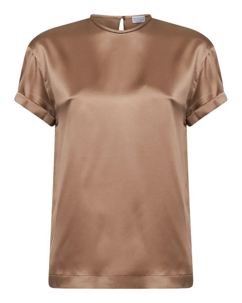 Brunello Cucinelli T-Shirt mit Monili-Print - Nude Nude