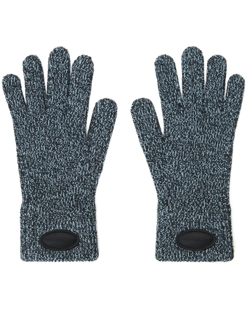 Alexander Wang Handschuhe mit Logo-Patch - Blau Blau