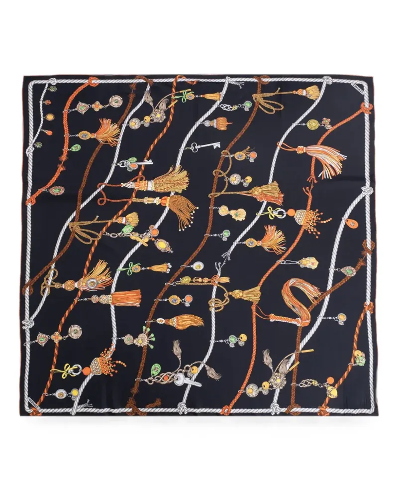 Versace rope-print silk scarf - Blau Blau