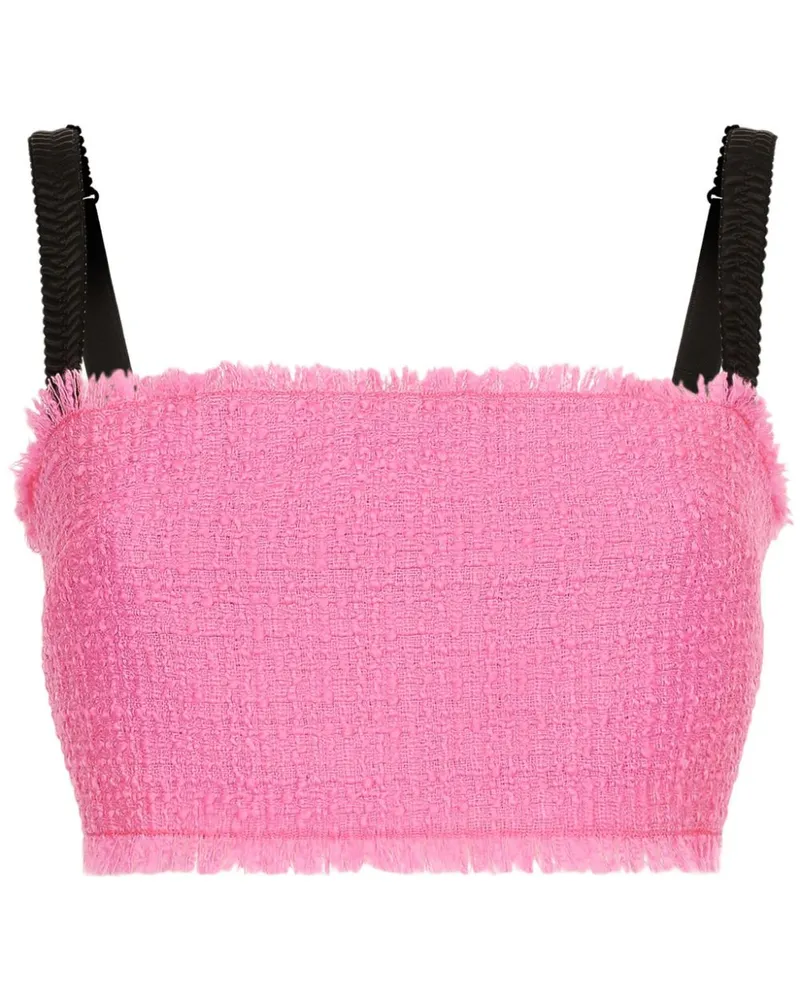 Dolce & Gabbana Rachel Cropped-Oberteil aus Tweed - Rosa Rosa