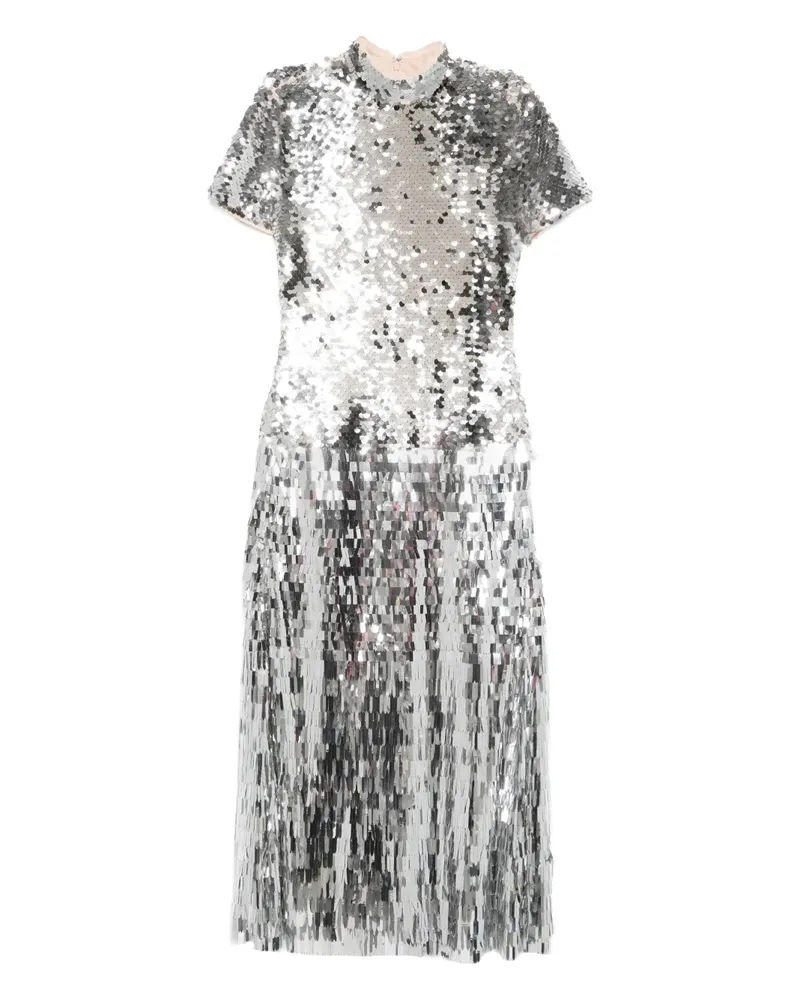 Self-Portrait sequin midi dress - Silber Silber