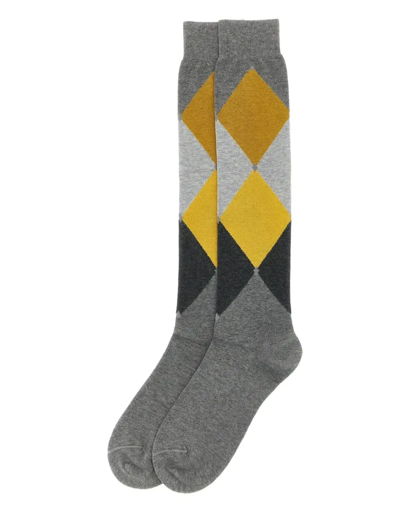 Ballantyne Socken mit Rautenmuster - Grau Grau