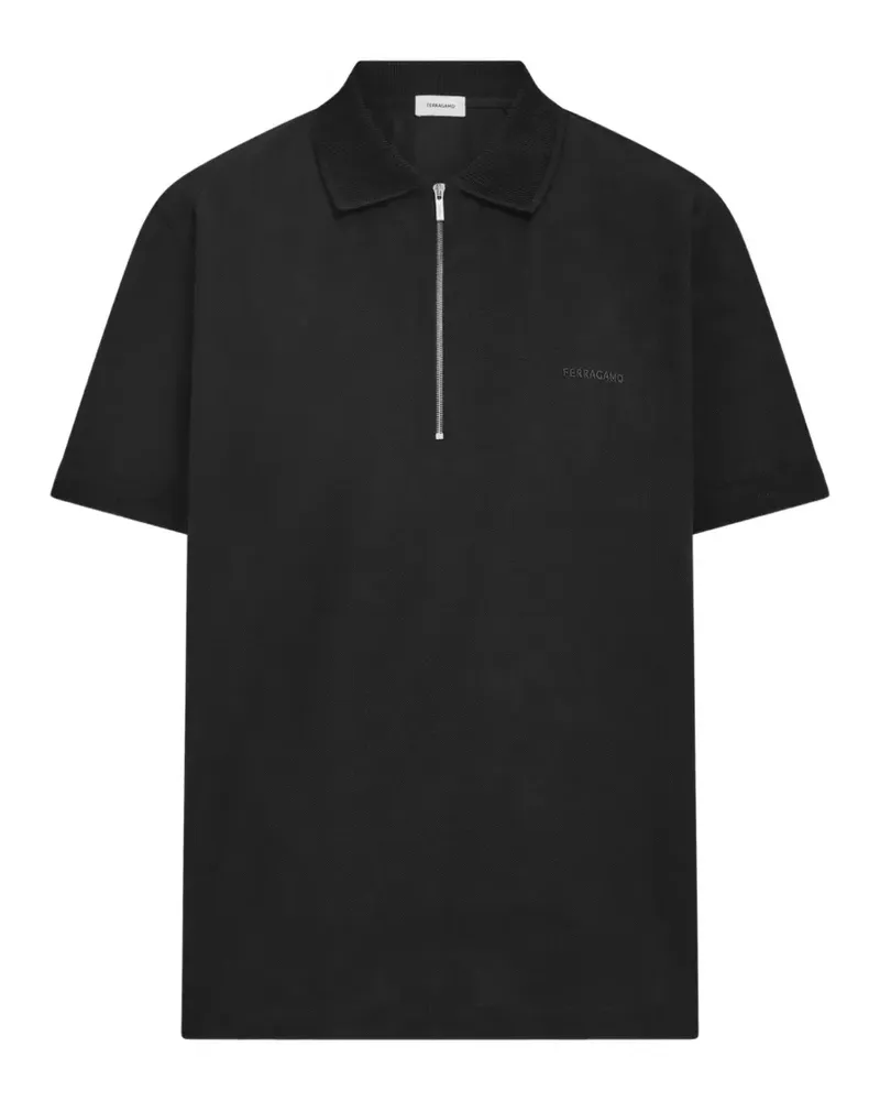 Ferragamo Poloshirt mit Reißverschlusskragen - Schwarz Schwarz
