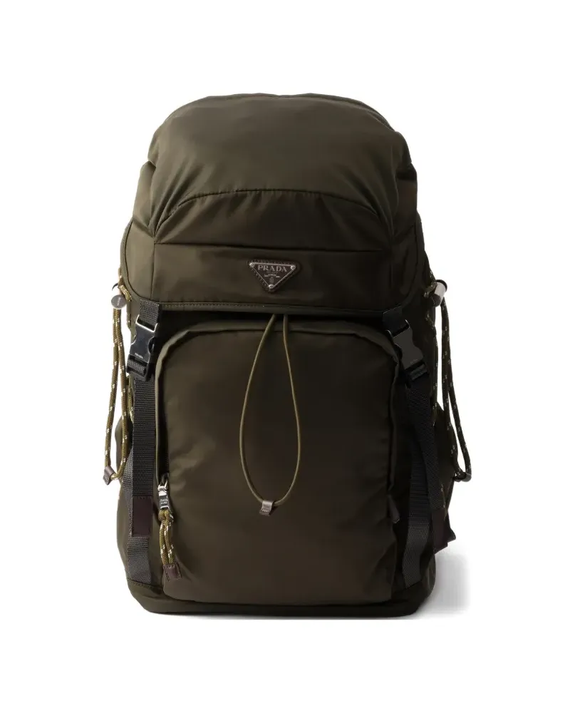 Prada Rucksack mit Logo-Schild - Grün Grün