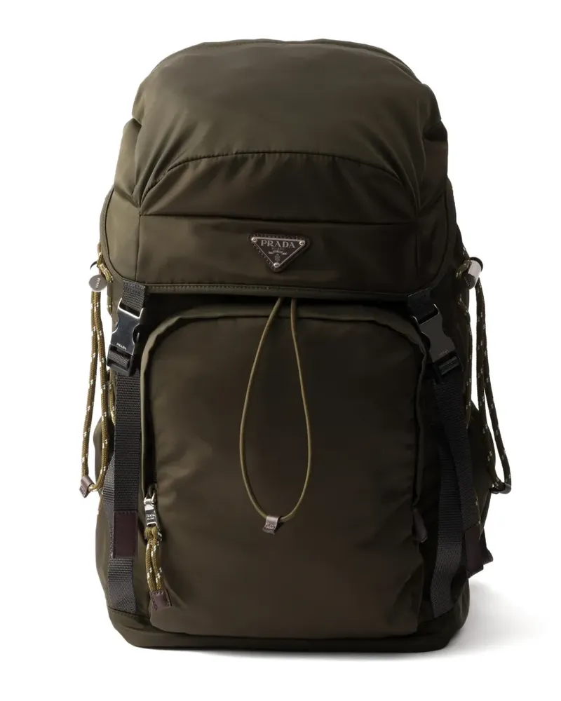 Prada Rucksack mit Logo-Schild - Grün Grün