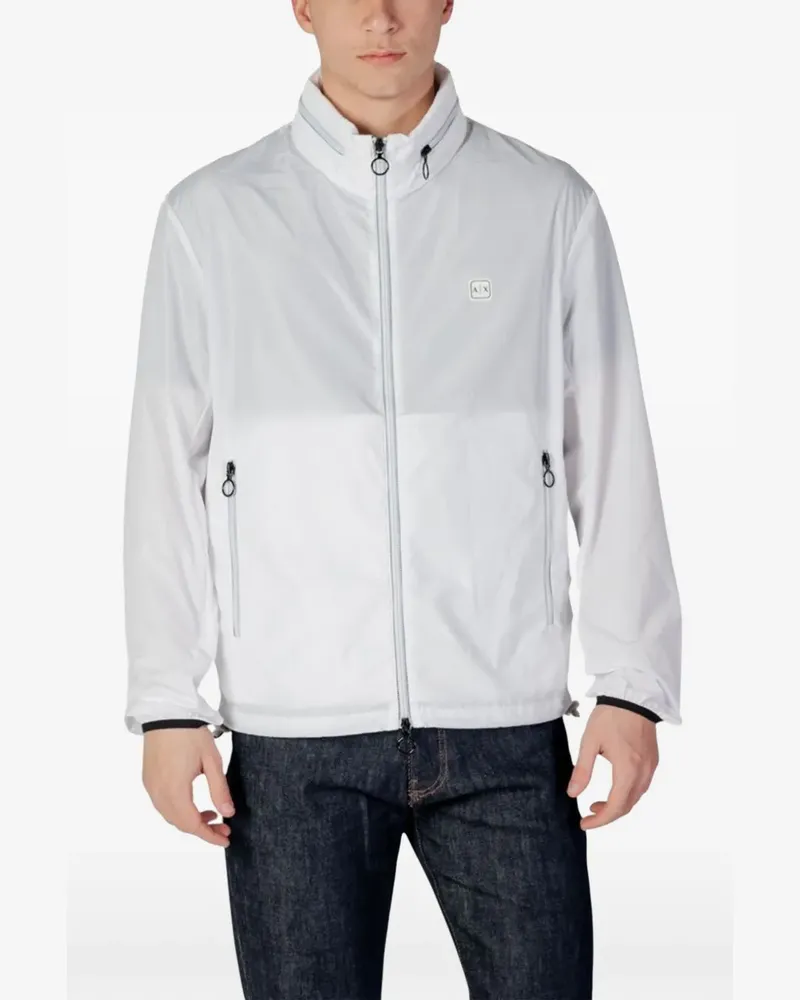 Armani Exchange Packbare Jacke mit Logo-Patch - Weiß Weiß