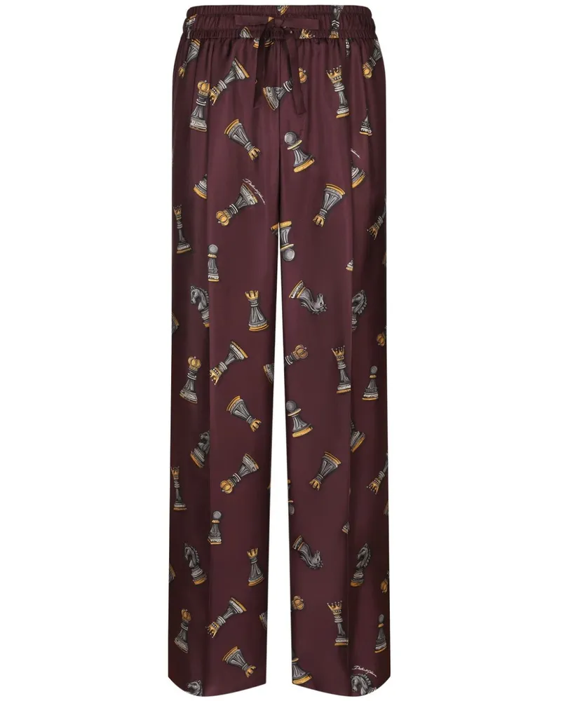 Dolce & Gabbana Hose mit Schach-Print - Braun Braun